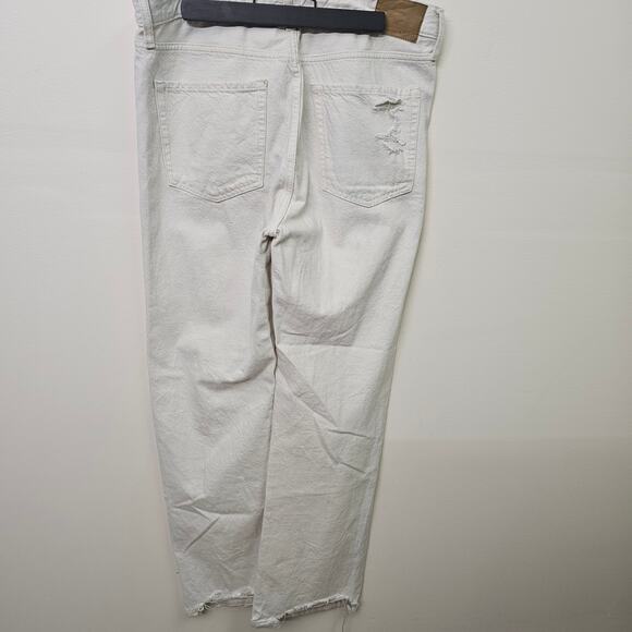 Aeropostale 90s Baggy Distressed White Denim Size 12R - Picture 4 of 6